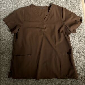 Mandala Brown V-Neck Blouse